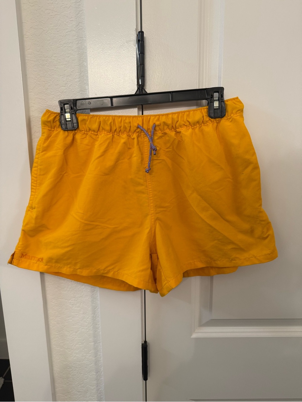 Marmot Women's Athletic Shorts in Bright Yellow Orange